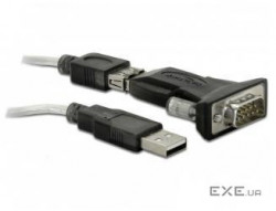Перехідник обладнання USB2.0 A-COM (DB9) M/M, 0.8m FTDI Screw (адаптер + кабель), чорний (70.06.1425-60