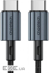 Кабель USB 2.0Type-C M-M, 2.0 м, (60W) оплетення, чорний Choetech (XCC-1015)